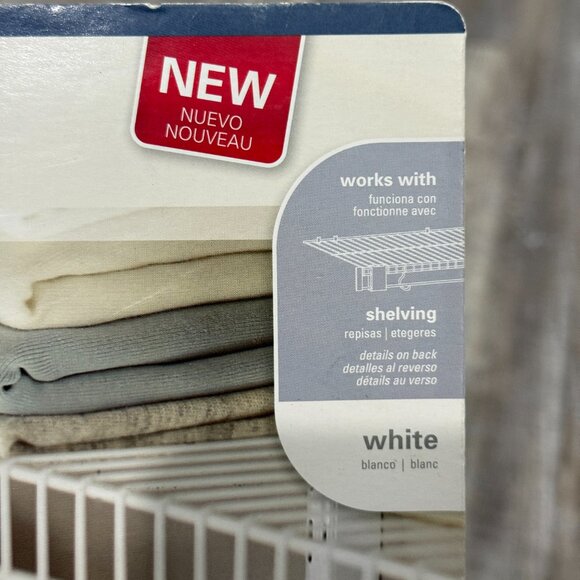 Rubbermaid Fast Track Closet Valet Rod White 1954964 NEW 2015 Closet Organizer - Picture 3 of 6